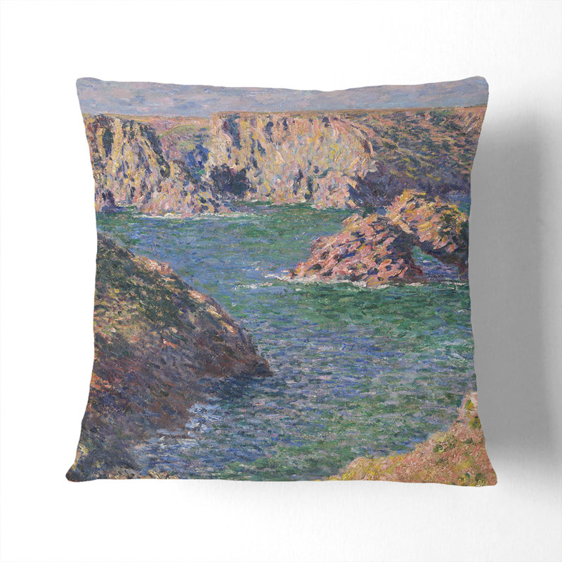 Port-Domois, Belle-Isle By Claude Monet Square Throw Cushion, Stone, 55cm H x 55cm W x 20cm D