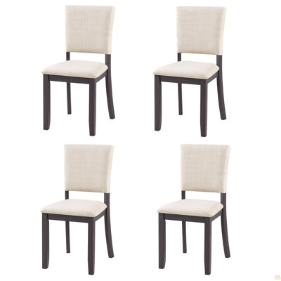 Dining Chairs Only, Modern Minimalist Dining Chairs Set Of 4, Kitchen Chair With Padded Seat, Wooden Upholstered Side Chair