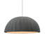 Radiance - Luminaire suspendu dôme plissé 1 lumière - Gris brillant - Nickel brossé - Ampoule remplaçable - Cordon blanc-697636371-697636396