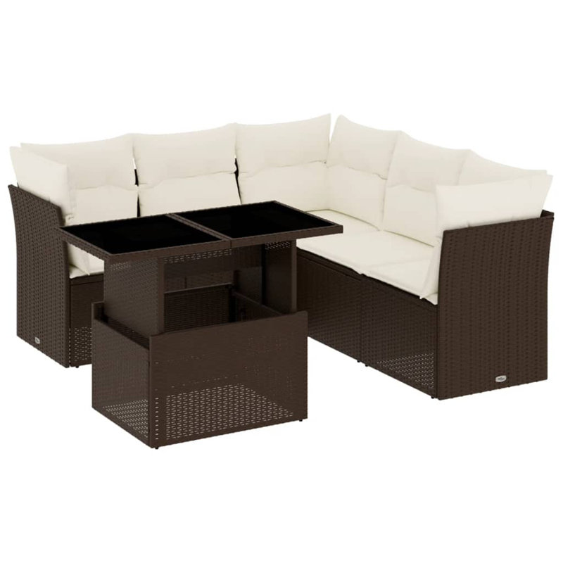 Vidaxl Garden Sofa Set Cream White, Brown