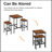 Bar Table Set, Square Bar Table with 2 Bar Chairs, Industrial Style Bar Chairs-1056684355