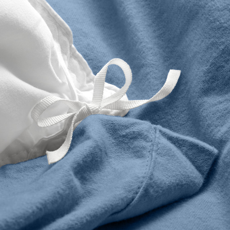 100% Cotton Flannel Duvet Cover Set, Coronet Blue, Twin XL Duvet Cover + 1 Standard Sham