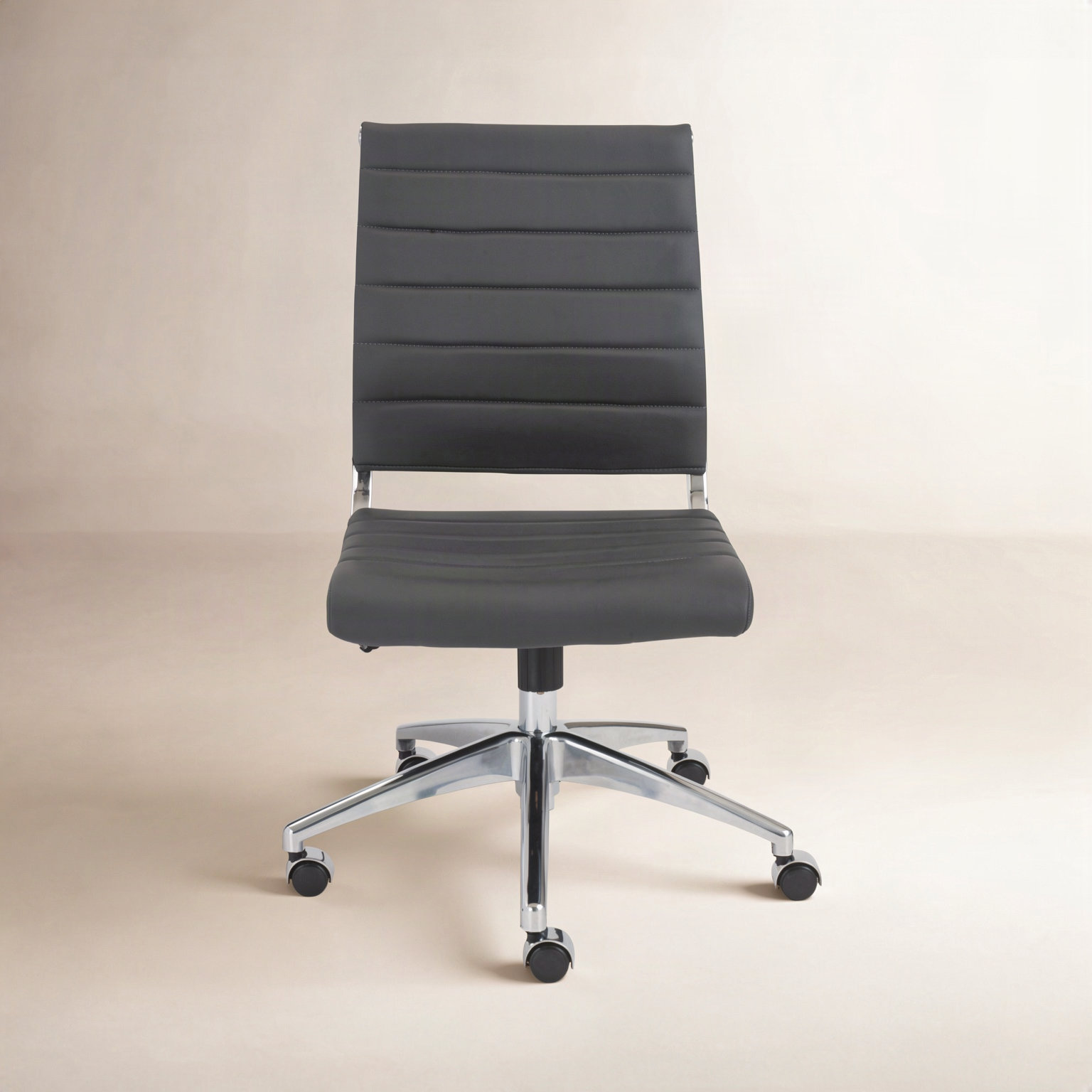 Rossie Office Chair, No, Gray Faux Leather