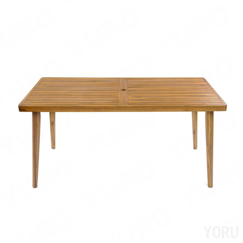 Table de salle à manger d'extérieur, Solid + Manufactured Wood, 29.25" H x 35" W x 63" D