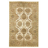 Hand Knotted Wool Oriental Area Rug in Ivory And Camel