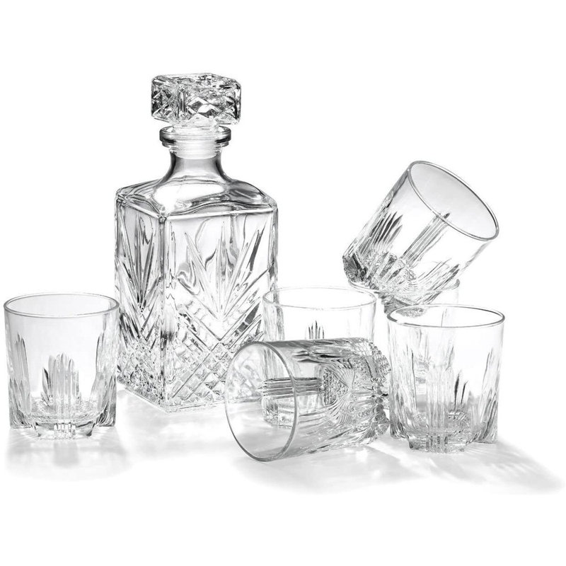 Ensemble de whisky 7 pièces Selecta (1 carafe à décanter + 6 verres à whisky)