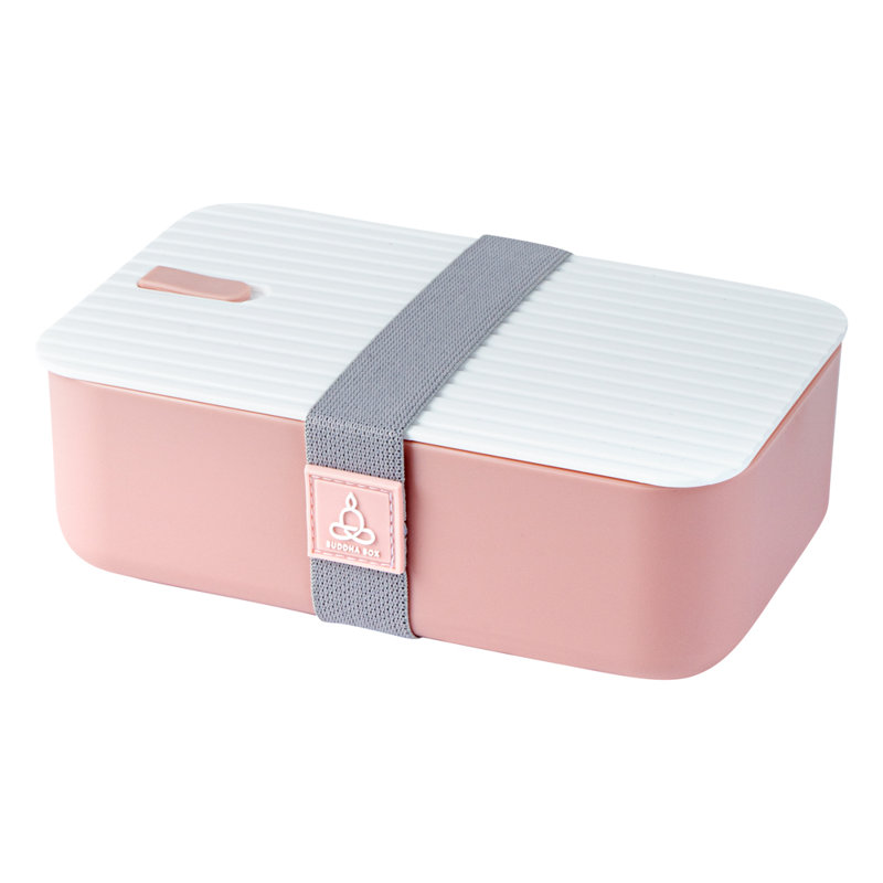 Boîte à bento pour adultes 7,5 x 4,7 x 2,5 pouces pour restaurant, 1 boîte à lunch pour adultes réutilisable - de qualité alimentaire, lavable au lave-vaisselle, contenant en plastique rose pour micro-ondes, avec couvercle blanc, étanche