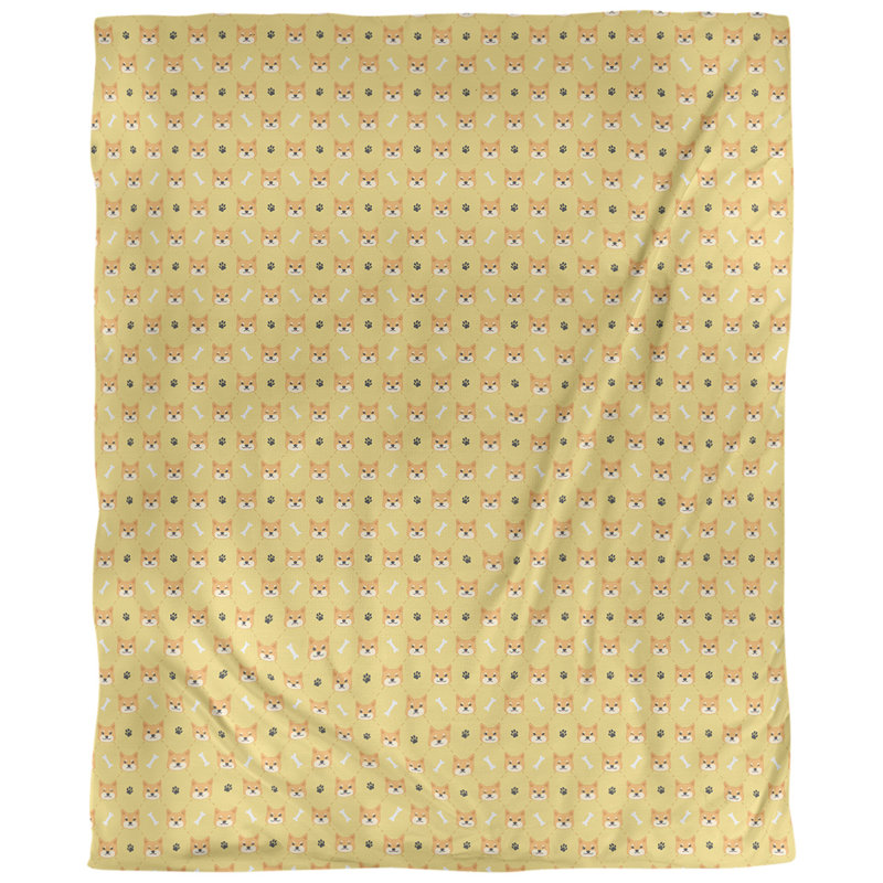 Tissu de shiba shiba, Coton peigné pima, L 54 po x l 36 po, Jaune