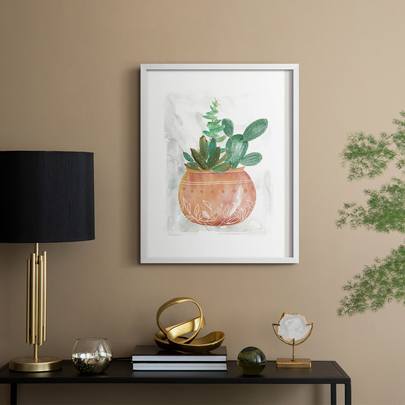 Reproduction encadrée boho - bois massif, H 21 po x l 17 po, Blanc