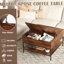 Table basse fonctionnelle à plateau rabattable avec rangement, idéale pour organiser les espaces de vie et rehausser la décoration intérieure