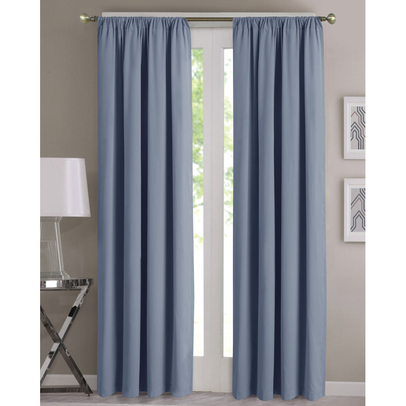 Rideau simple occultant et isolant Prine, Bleu