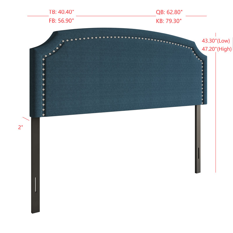 Tête de lit tapissier Richards, Full, Denim Blue