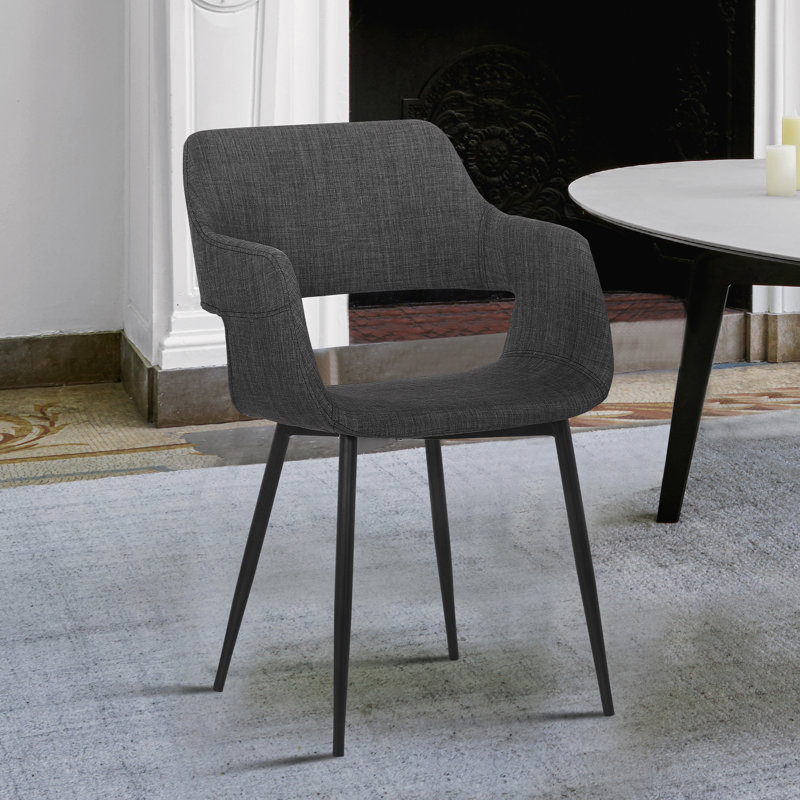 45.72cm H Polyester Blend Upholstered Armchair in Grey, Charcoal