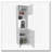 White Kitchen Pantry with Open Storage and 2 Doors
