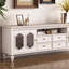 Meuble télé en bois massif de style crème français-105844018