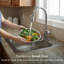 Houzer  25 in Stainless Topmount 4-hole Single Bowl 8 in Deep Kitchen Sink w/ Strainer - 2522-8BS4-C