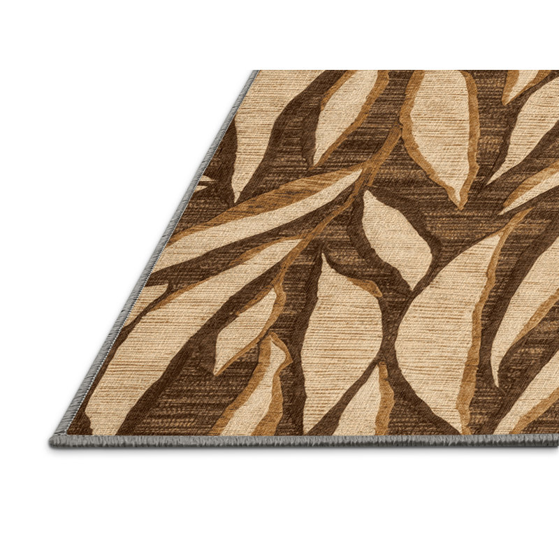 Washable Breadfruit Hawaiian Area Rug, Rectangle 3' x 5'
