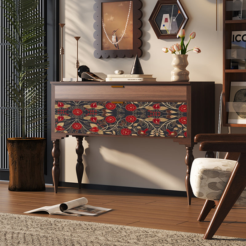 Classical Creative Console Table with Drawers, Brown