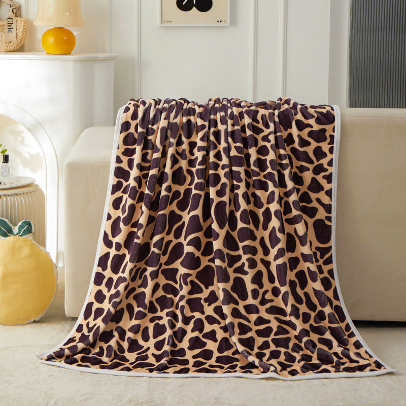 Knitted Throw Blanket, Cheetah, 233.7cm L x 218.4cm W