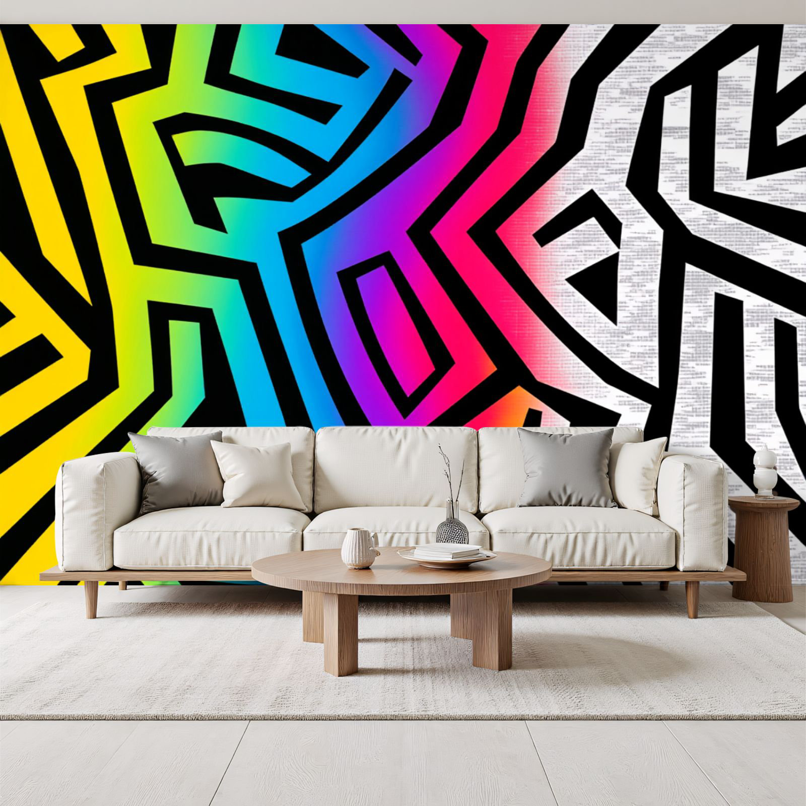Red Barrel Studio Peel and Stick Wallpaper Abstract Geometric Maze ...