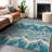Premium Machine Washable Prisco Teal Rug-1391696151
