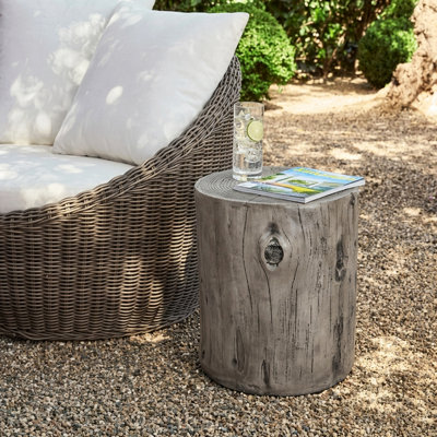 Tivaro Rustic Tree-Stump MGO Side Table