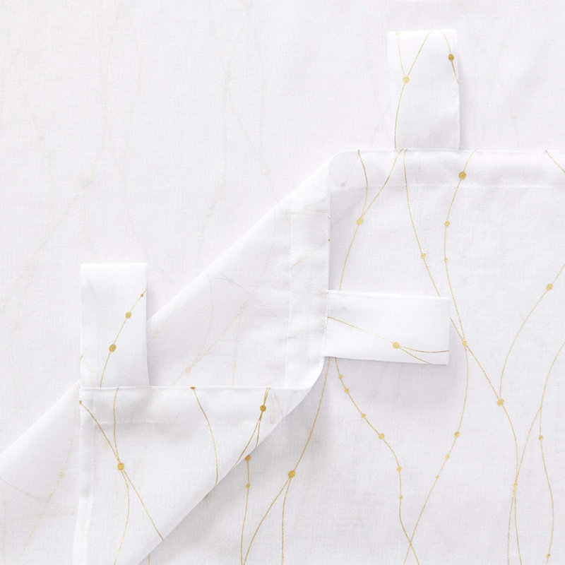 Burhans Semi Sheer Curtain Pair, Gold, 140cm wide x 175cm high