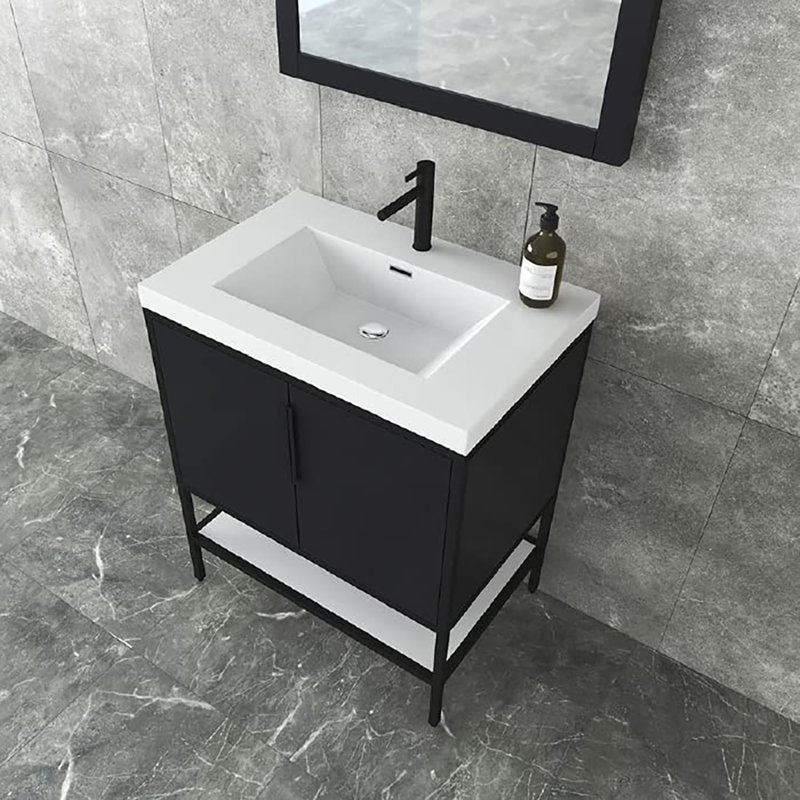 Ensemble de meuble-lavabo simple 30 po, Gris