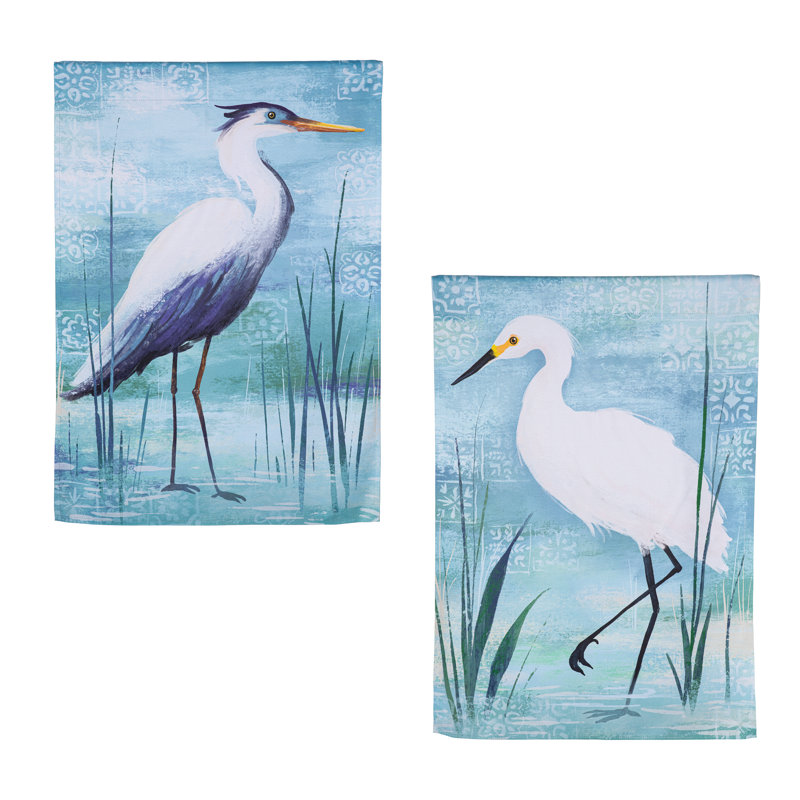 Blue Heron Reversible House Flags