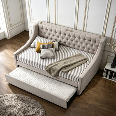 Modern Minimalist Fabric Upholstered Sofa Bed