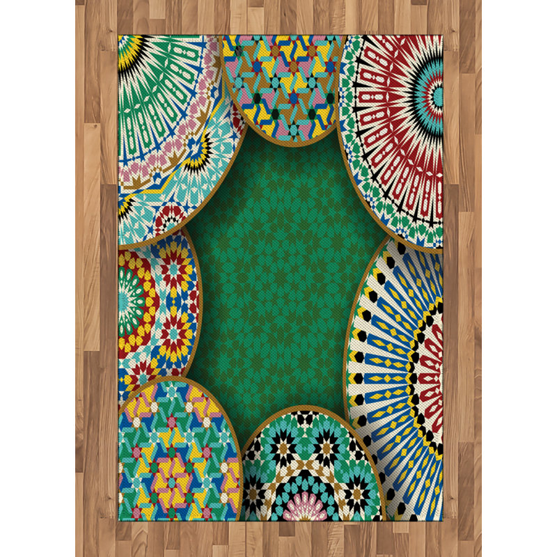 Moroccan Retro High Density Long Fiber Poly Threads Decorative Area Rug Carpet, Rectangle 4' x 5'8"