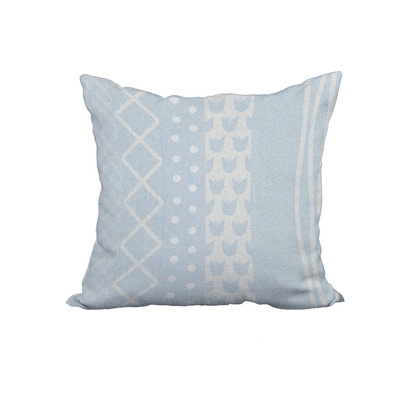 Housse et insert de coussin carré imprimé, 18 po x 18 po, Bleu pâle