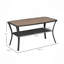 Table,Patio PE Rattan Coffee Table With Storage Shelf, Hand-Woven Wicker Outdoor Side Table, 2-Layer Storage Table With Wood-Plastic Composite Top, For Garden, Porch, Backyard