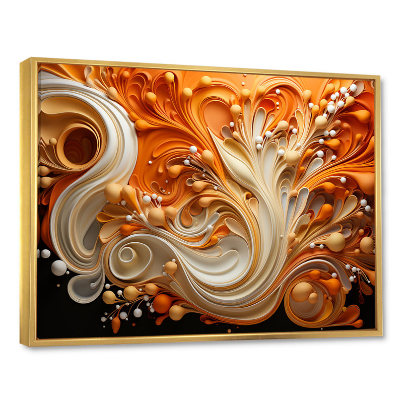 Abstrait flammes de café fluides - formes abstraites, impressions sur toile, H 34 po x l 44 po x P 1,5 po