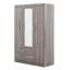 3-Door Mirror Wardrobe with shelves-1040092495