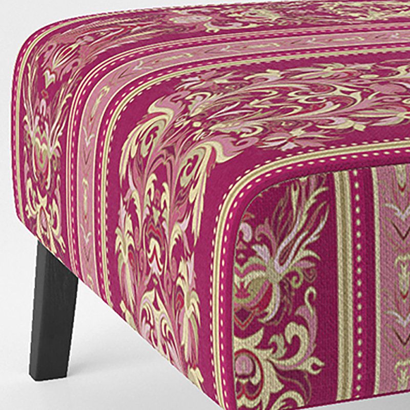 Fauteuil de chambre rembourré à motif mauve et doré