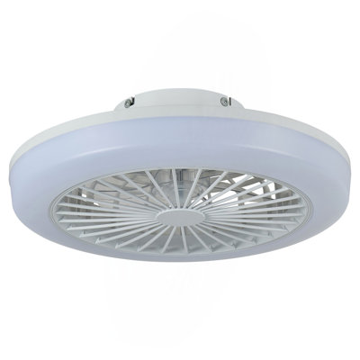 18 inch Ceiling Fan with RGB Light Remote, Smart LED Ceiling Fans with Remote/App Control, Modern Low Profile Dimmable Light Ceiling Fan for Bedroom Living Room