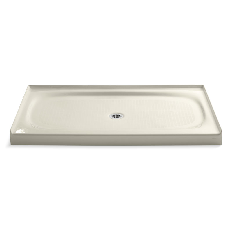 Salient 60" x 36" Single Threshold Center Drain Shower Base, Sunlight