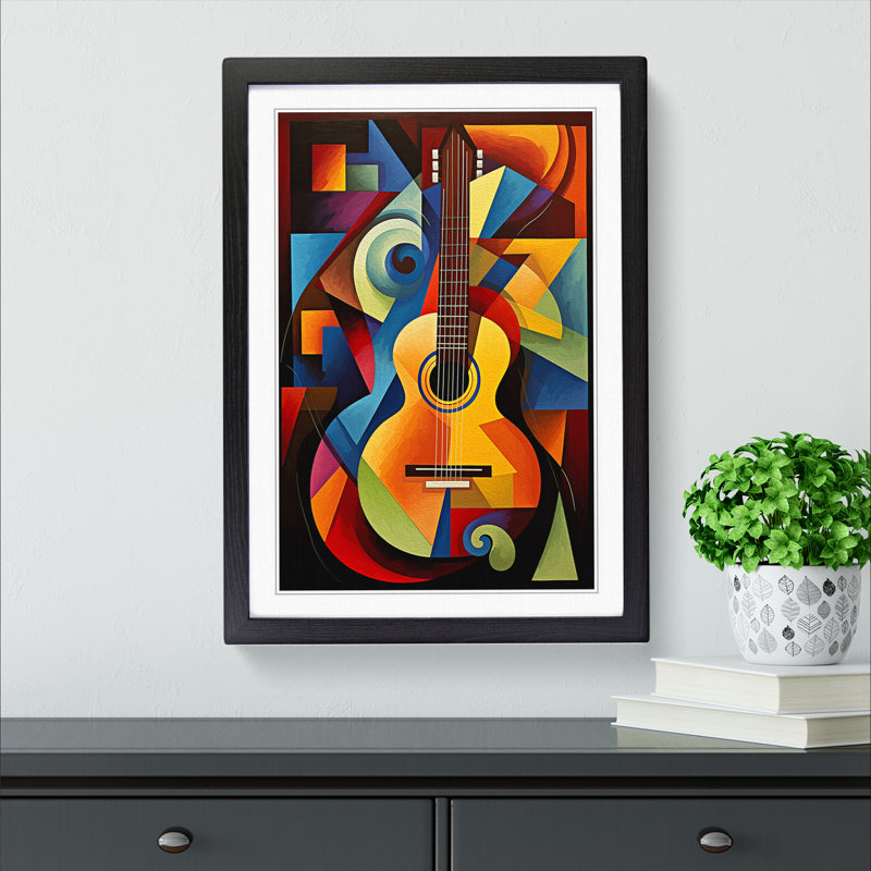Guitar Cubism No.3 - Framed Print