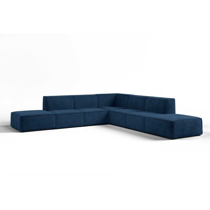 Alesja 7 Seater Corner Sofa , Navy Blue