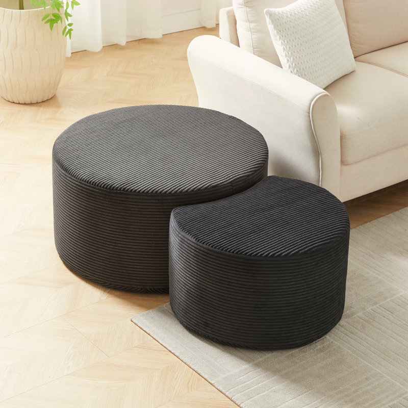 Ensemble de 2 tables basses gigognes, Noir