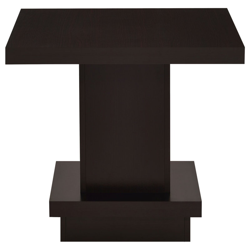 Mbala Cappuccino Square Pedestal End Table