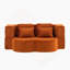 Boneless Large Modern Floor Sofa With Plush Fabric And High-Density Foam, Includes 4 Pillows, No Assembly Needed.