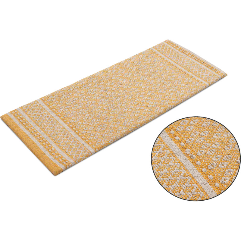 Preet Geometric Anti-Fatigue Non-Skid Kitchen Mat, Mustard