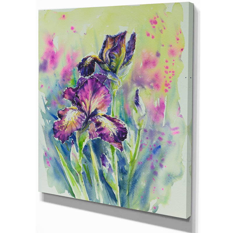 « iris floral », reproduction sur toile tendue, H 20 po x l 12 po x P 1po