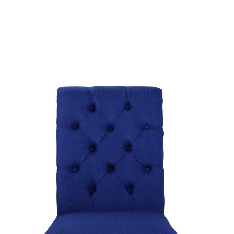 Stanly Rolled Upholstered Parsons Chair (Set of 2) Highland Dunes Upholstery Color: Cobalt