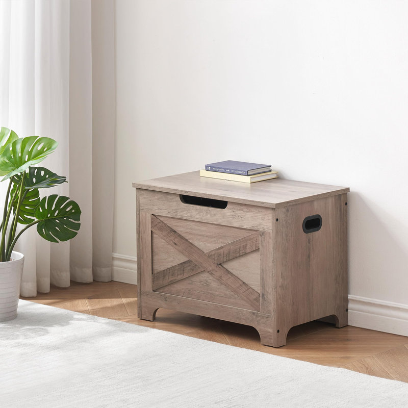 Storage Chest, Wood Storage Bench With Seating And Safety Hinge, Entryway Bench With Storage