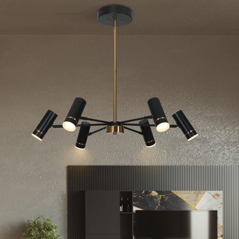Miaisabella 6-Light Sputnik Modern Linear LED Chandelier