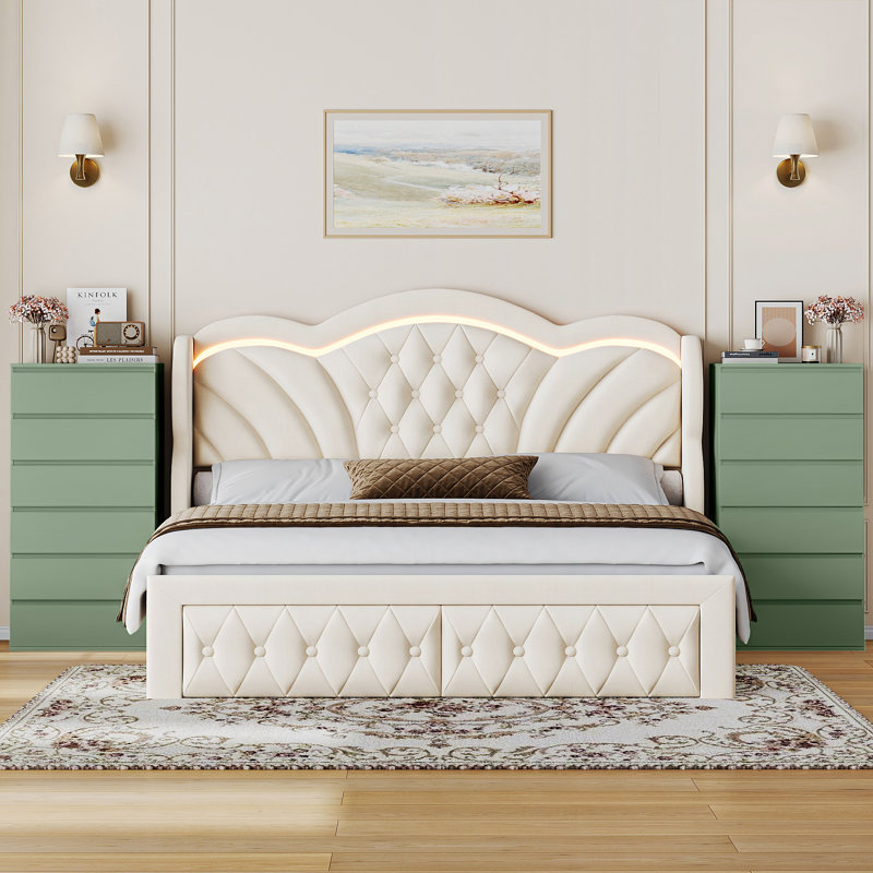 👗2-Piece 6 - Drawer Dresser Set - Green, Green
