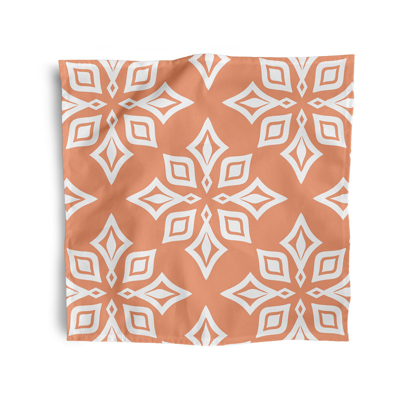 Cholena Polyester Floral Square Napkin, Orange